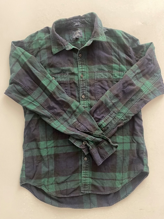 J. Crew Other - J.Crew Flannel Shirt Men’s L Slim Fit Green Black Buffalo Plaid Cotton Button Up